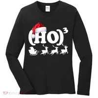 Ho Cubed Funny Christmas For Math Teachers Women's Long Sleeve Shirt thumb 0