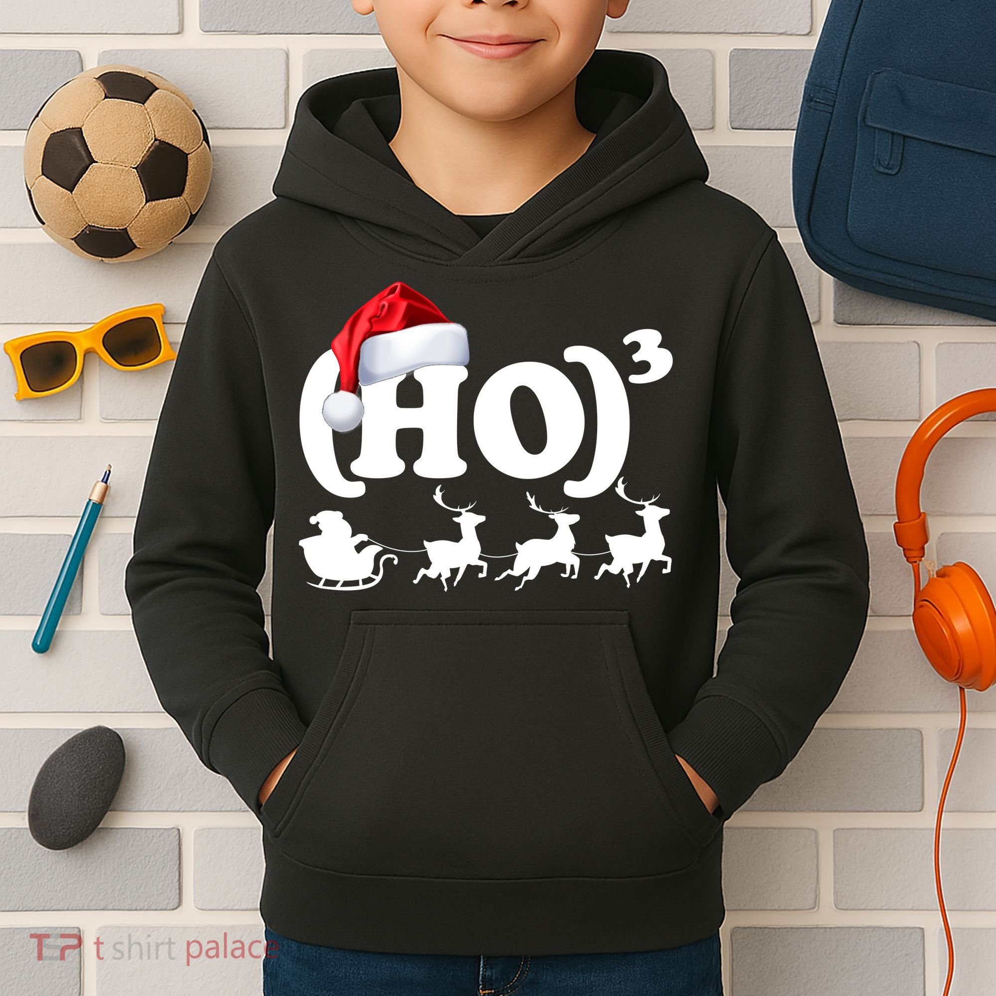 Ho Cubed Funny Christmas For Math Teachers Kids Hoodie