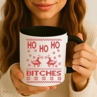 Ho Ho Ho Bitches X-Mas Ugly Christmas Coffee Mug thumb 3