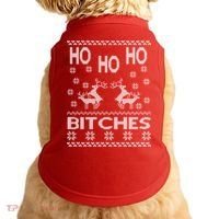 Ho Ho Ho Bitches X-Mas Ugly Christmas Doggie Tank thumb 0