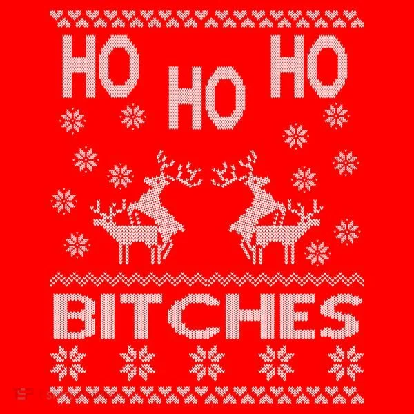 Ho Ho Ho Bitches X-Mas Ugly Christmas Long Sleeve Shirt