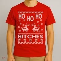Ho Ho Ho Bitches X-Mas Ugly Christmas T-Shirt thumb 3