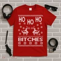 Ho Ho Ho Bitches X-Mas Ugly Christmas T-Shirt thumb 5