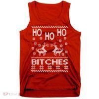 Ho Ho Ho Bitches X-Mas Ugly Christmas Tank Top thumb 0