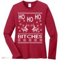 Ho Ho Ho Bitches X-Mas Ugly Christmas Women's Long Sleeve Shirt thumb 0
