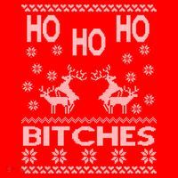 Ho Ho Ho Bitches X-Mas Ugly Christmas Kids Hoodie thumb 5
