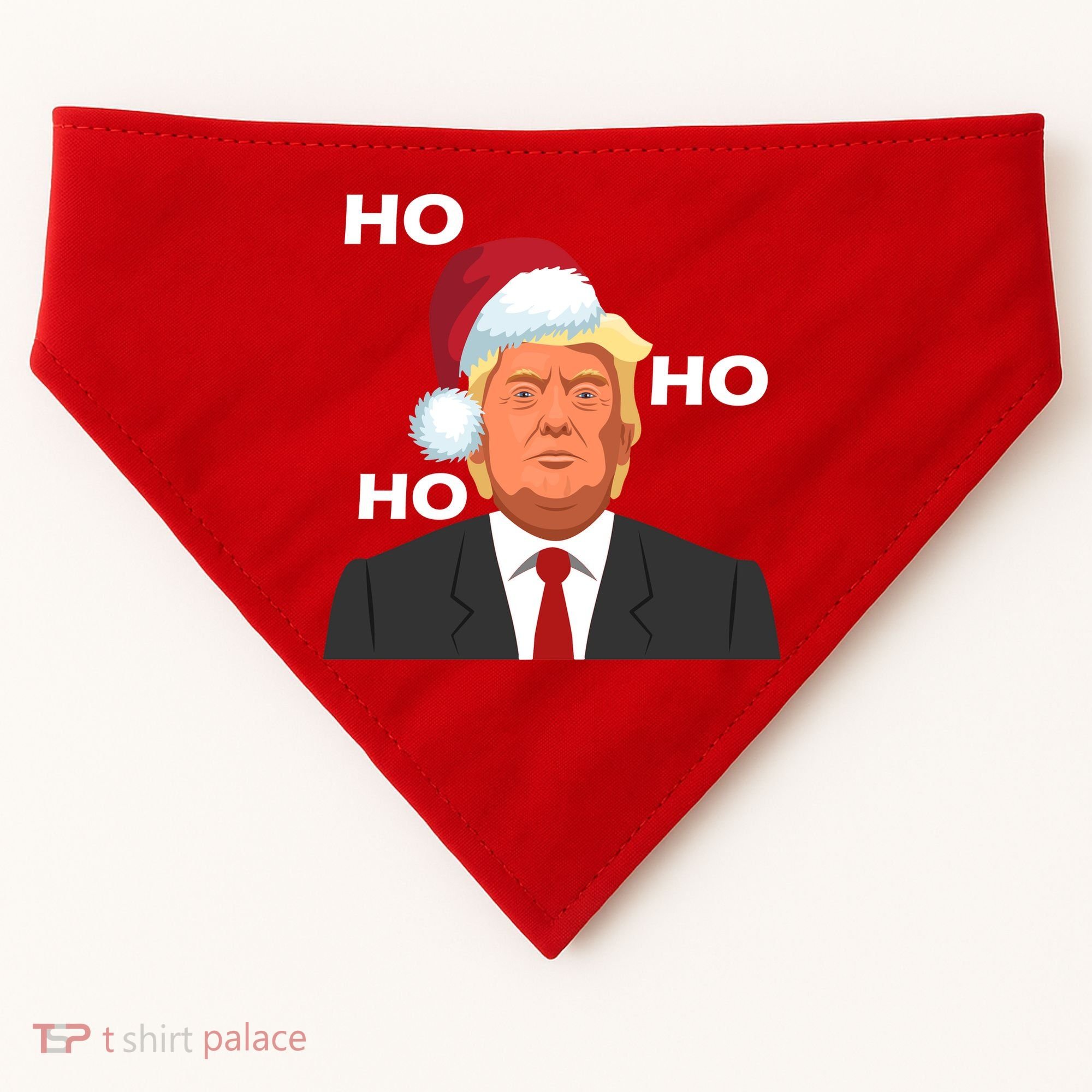Ho Ho Ho Donald Trump USA-Made Doggie Bandana