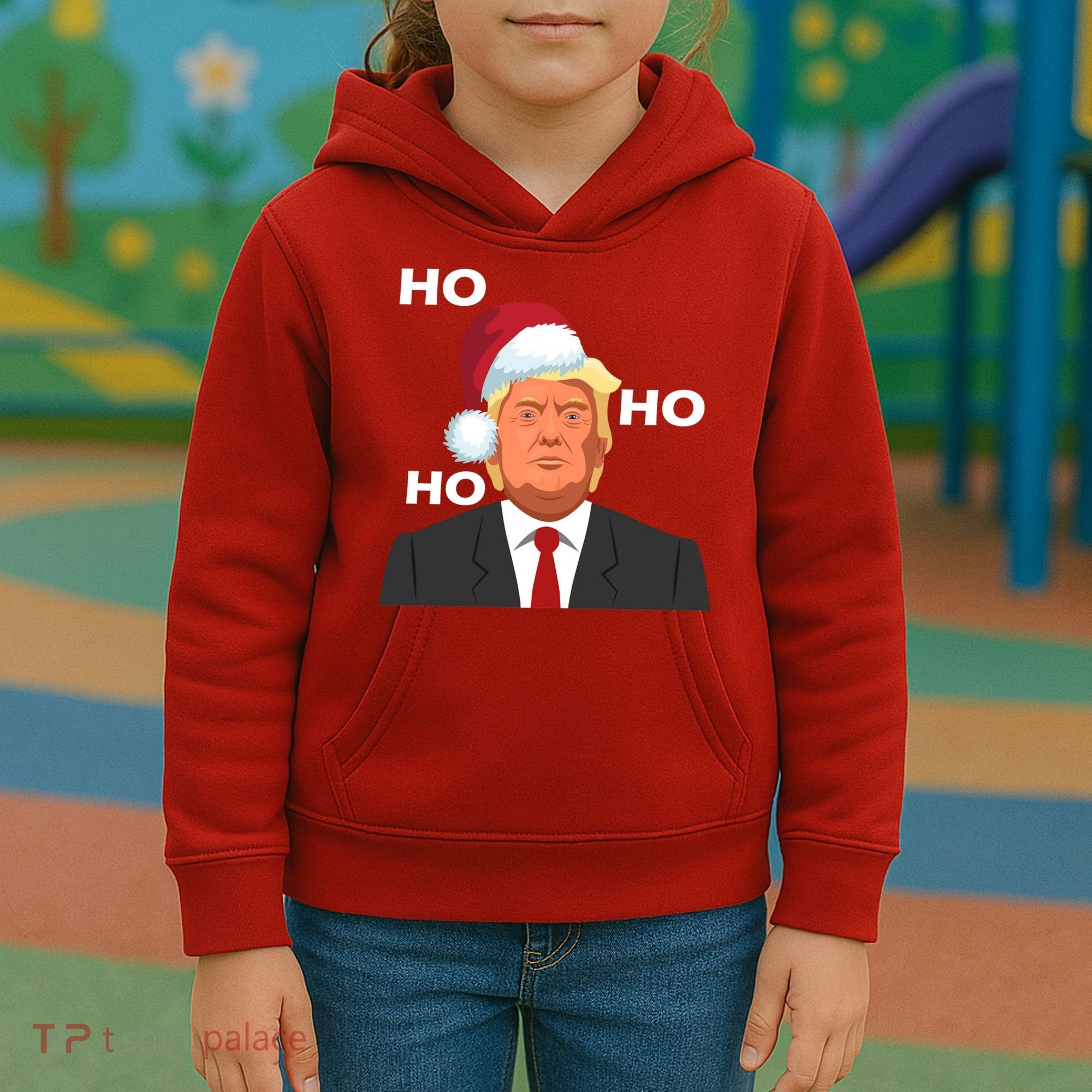 Ho Ho Ho Donald Trump Kids Hoodie
