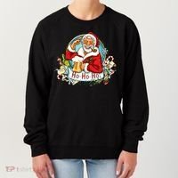 Ho-Ho-Ho Drinking Smoking Santa Claus Christmas Women's Sweatshirt thumb 0