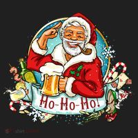 Ho-Ho-Ho Drinking Smoking Santa Claus Christmas Women's Sweatshirt thumb 2