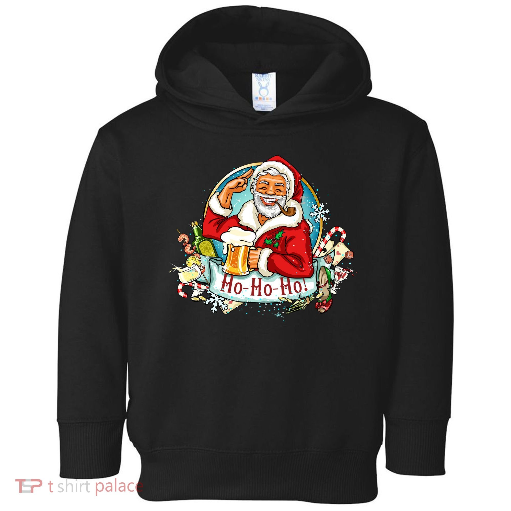 Ho-Ho-Ho Drinking Smoking Santa Claus Christmas Toddler Hoodie