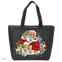 Ho-Ho-Ho Drinking Smoking Santa Claus Christmas Tote Bag thumb 0