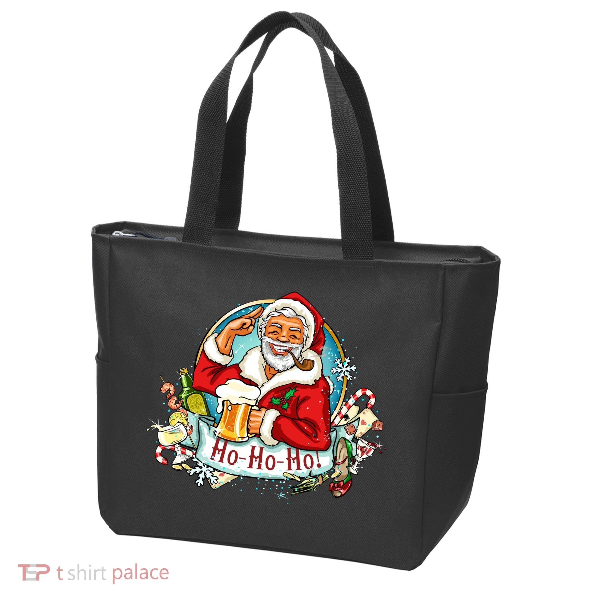 Ho-Ho-Ho Drinking Smoking Santa Claus Christmas Tote Bag