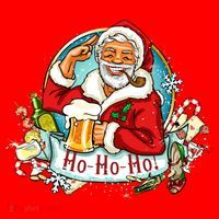 Ho-Ho-Ho Drinking Smoking Santa Claus Christmas Santa Hat thumb 1