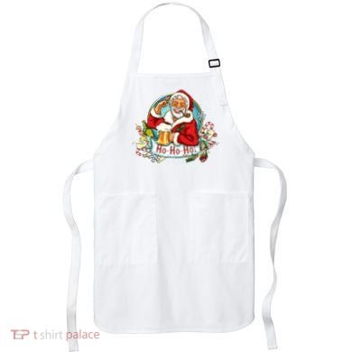 Ho-Ho-Ho Drinking Smoking Santa Claus Christmas Apron