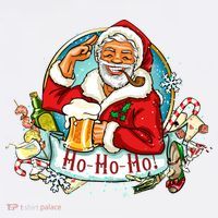 Ho-Ho-Ho Drinking Smoking Santa Claus Christmas Sweatshirt thumb 3