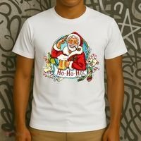 Ho-Ho-Ho Drinking Smoking Santa Claus Christmas T-Shirt thumb 3