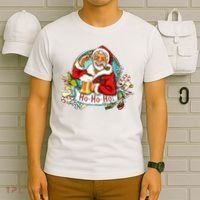 Ho-Ho-Ho Drinking Smoking Santa Claus Christmas T-Shirt thumb 6