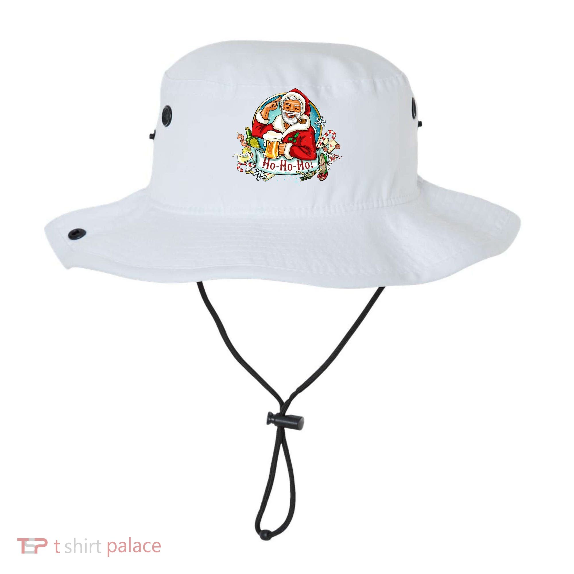 Ho-Ho-Ho Drinking Smoking Santa Claus Christmas Bucket Hat