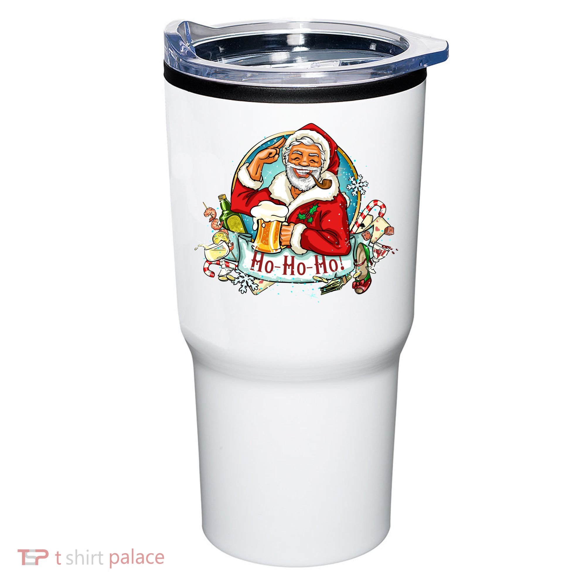 Ho-Ho-Ho Drinking Smoking Santa Claus Christmas Tumbler
