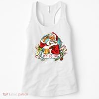 Ho-Ho-Ho Drinking Smoking Santa Claus Christmas Women's Tank Top thumb 0