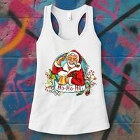 Ho-Ho-Ho Drinking Smoking Santa Claus Christmas Women's Tank Top thumb 3