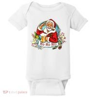 Ho-Ho-Ho Drinking Smoking Santa Claus Christmas Baby Bodysuit thumb 0