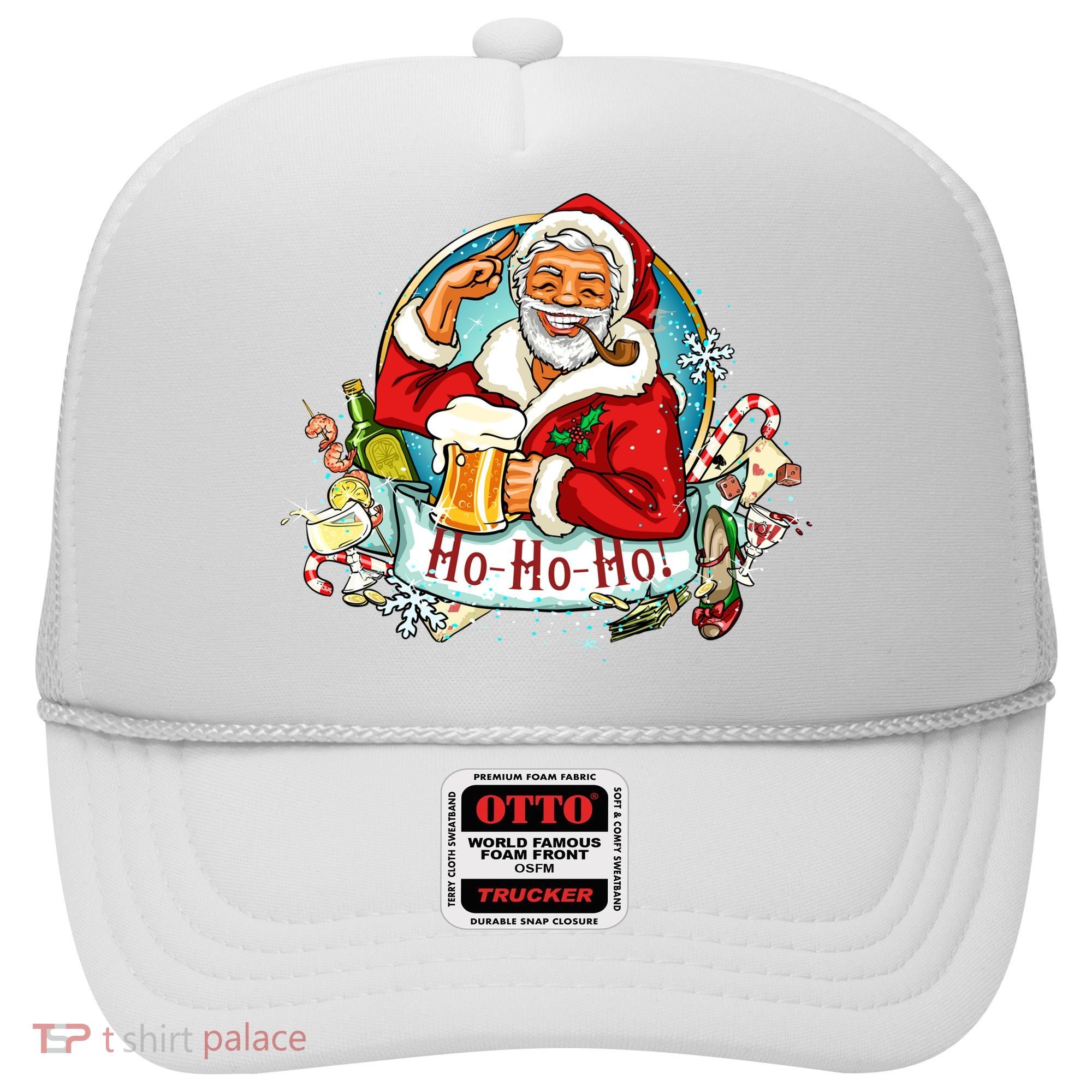 Ho-Ho-Ho Drinking Smoking Santa Claus Christmas Hat
