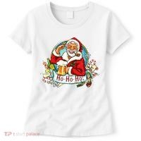 Ho-Ho-Ho Drinking Smoking Santa Claus Christmas Women's T-Shirt thumb 0