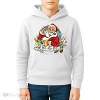 Ho-Ho-Ho Drinking Smoking Santa Claus Christmas Kids Hoodie thumb 4