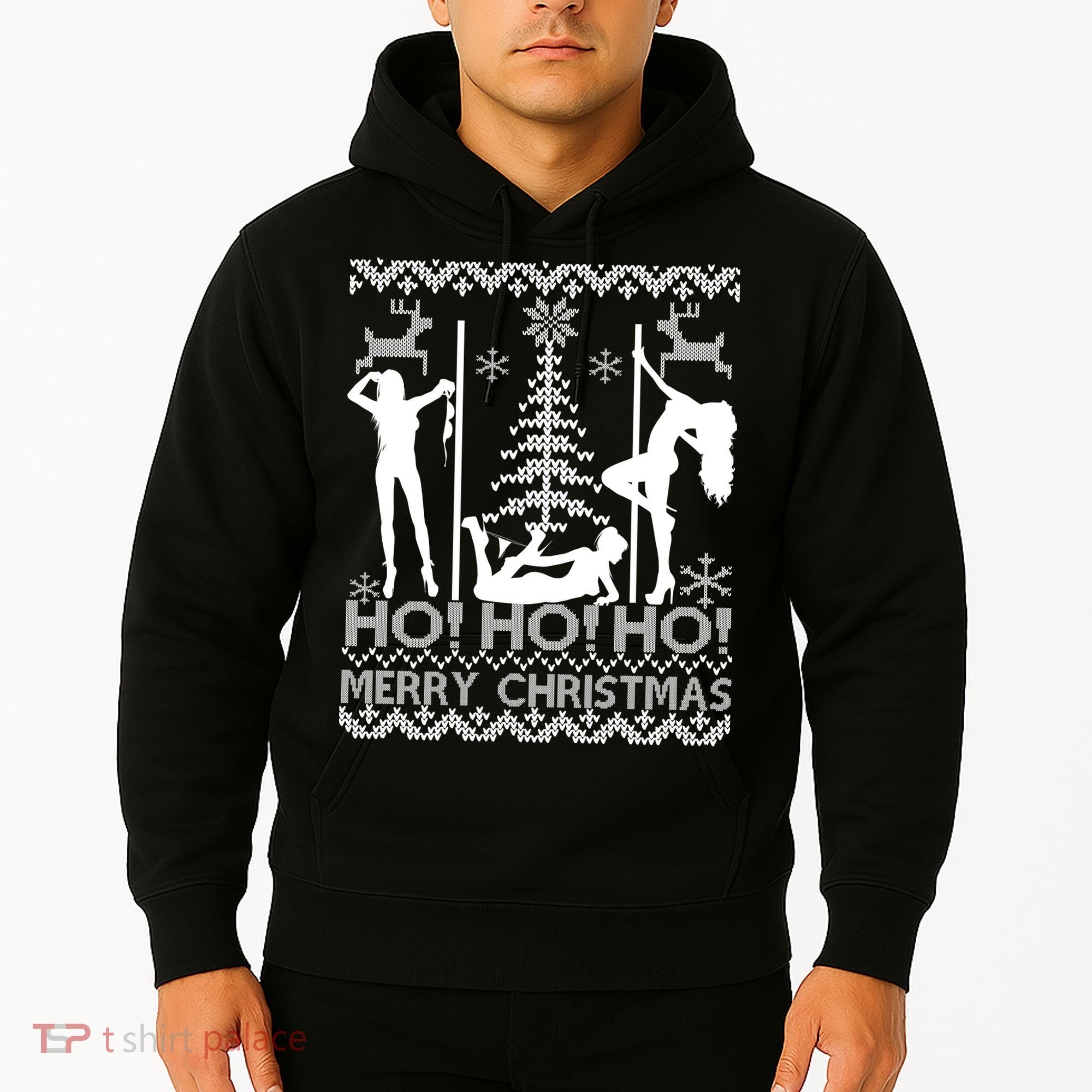 Ho Ho Ho Strippers X-Mas Ugly Christmas Sweater Hoodie