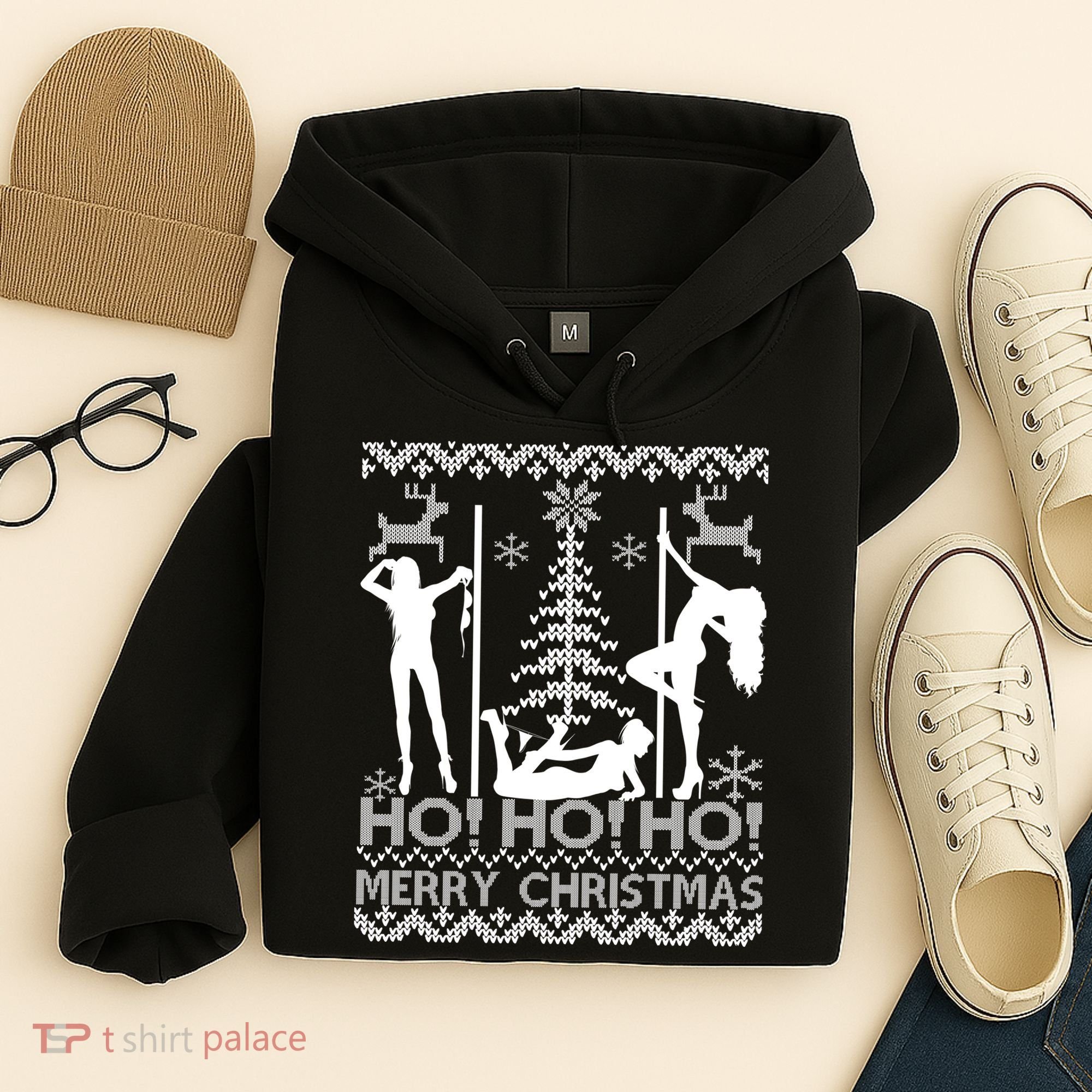 Ho Ho Ho Strippers X-Mas Ugly Christmas Sweater Hoodie