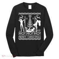 Ho Ho Ho Strippers X-Mas Ugly Christmas Sweater Long Sleeve Shirt thumb 0