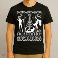 Ho Ho Ho Strippers X-Mas Ugly Christmas Sweater T-Shirt thumb 3