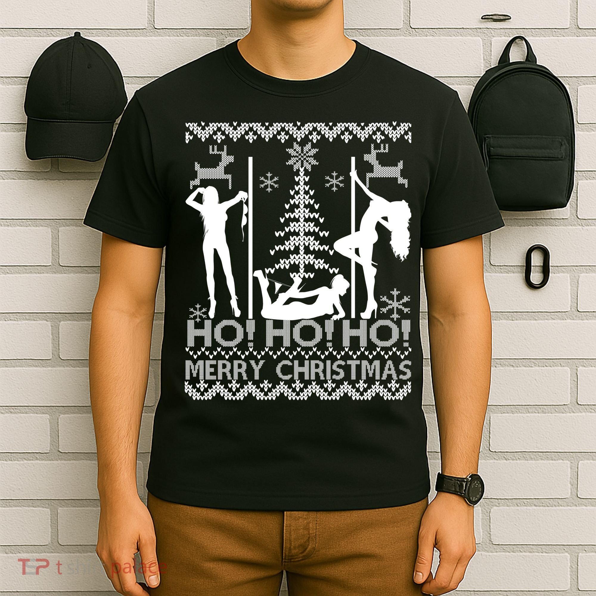 Ho Ho Ho Strippers X-Mas Ugly Christmas Sweater T-Shirt