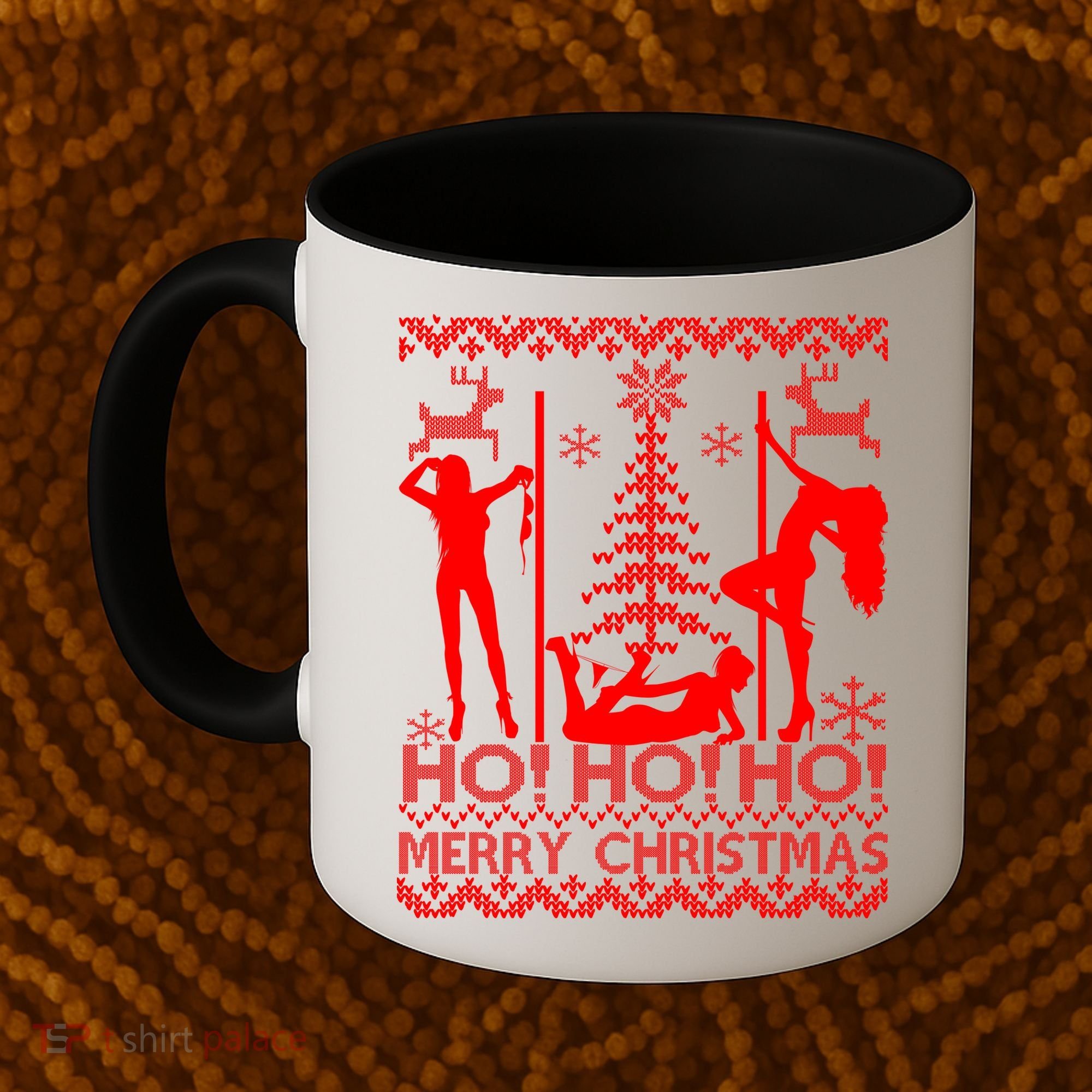 Ho Ho Ho Strippers X-Mas Ugly Christmas Sweater Coffee Mug