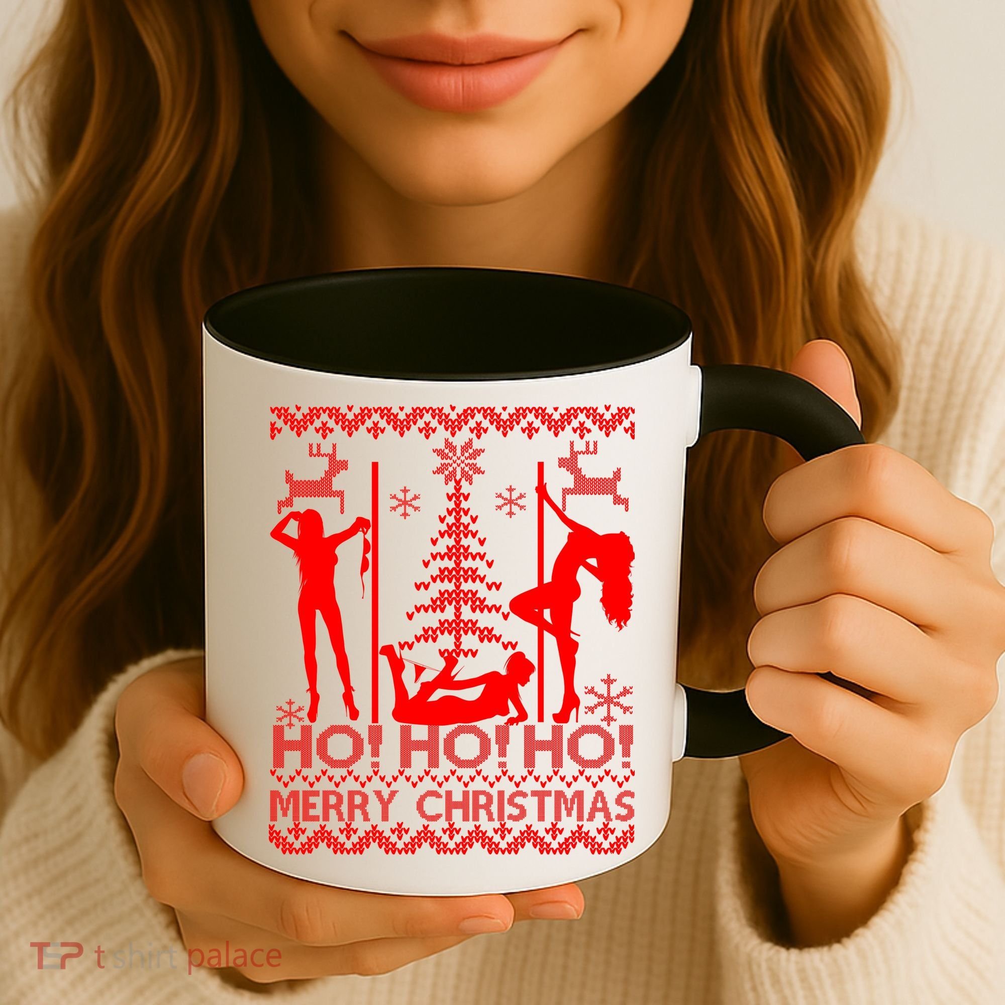 Ho Ho Ho Strippers X-Mas Ugly Christmas Sweater Coffee Mug