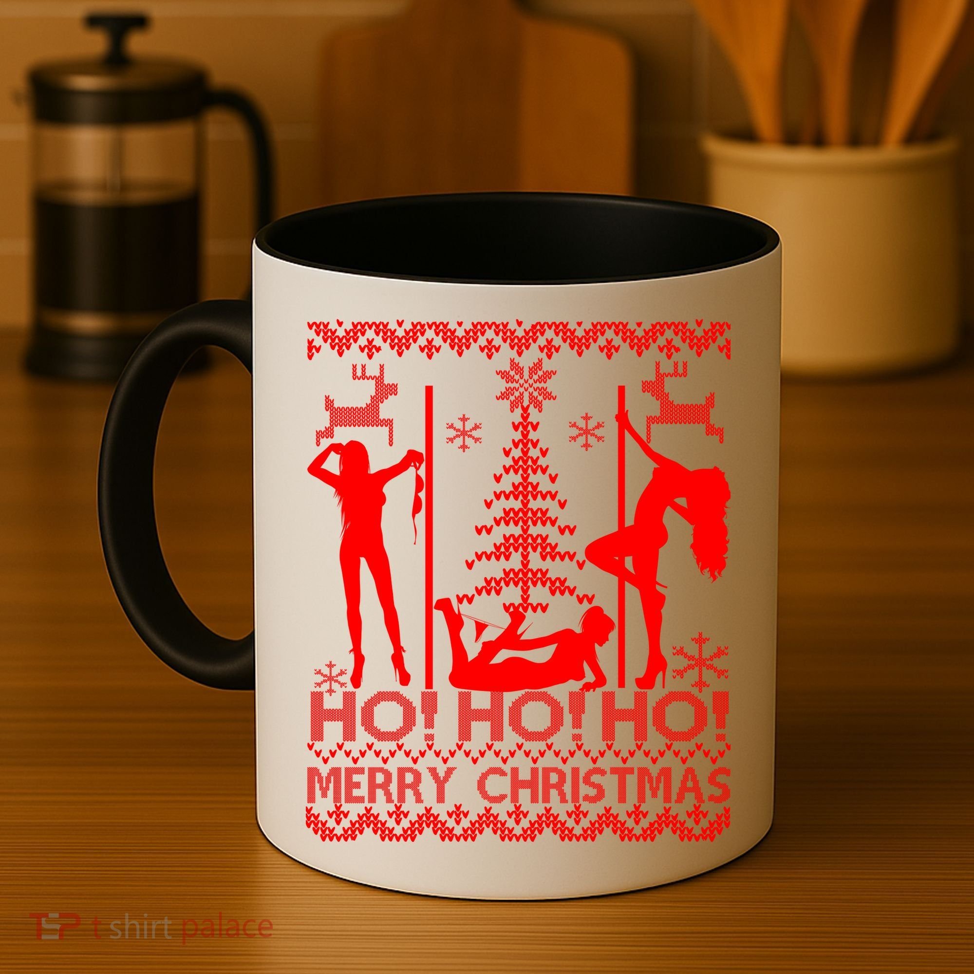 Ho Ho Ho Strippers X-Mas Ugly Christmas Sweater Coffee Mug