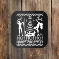 Ho Ho Ho Strippers X-Mas Ugly Christmas Sweater Coaster thumb 0