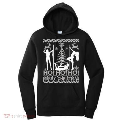 Ho Ho Ho Strippers X-Mas Ugly Christmas Sweater Women's Hoodie