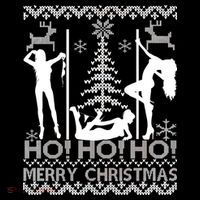 Ho Ho Ho Strippers X-Mas Ugly Christmas Sweater Women's Hoodie thumb 2