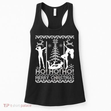 Ho Ho Ho Strippers X-Mas Ugly Christmas Sweater Women's Tank Top