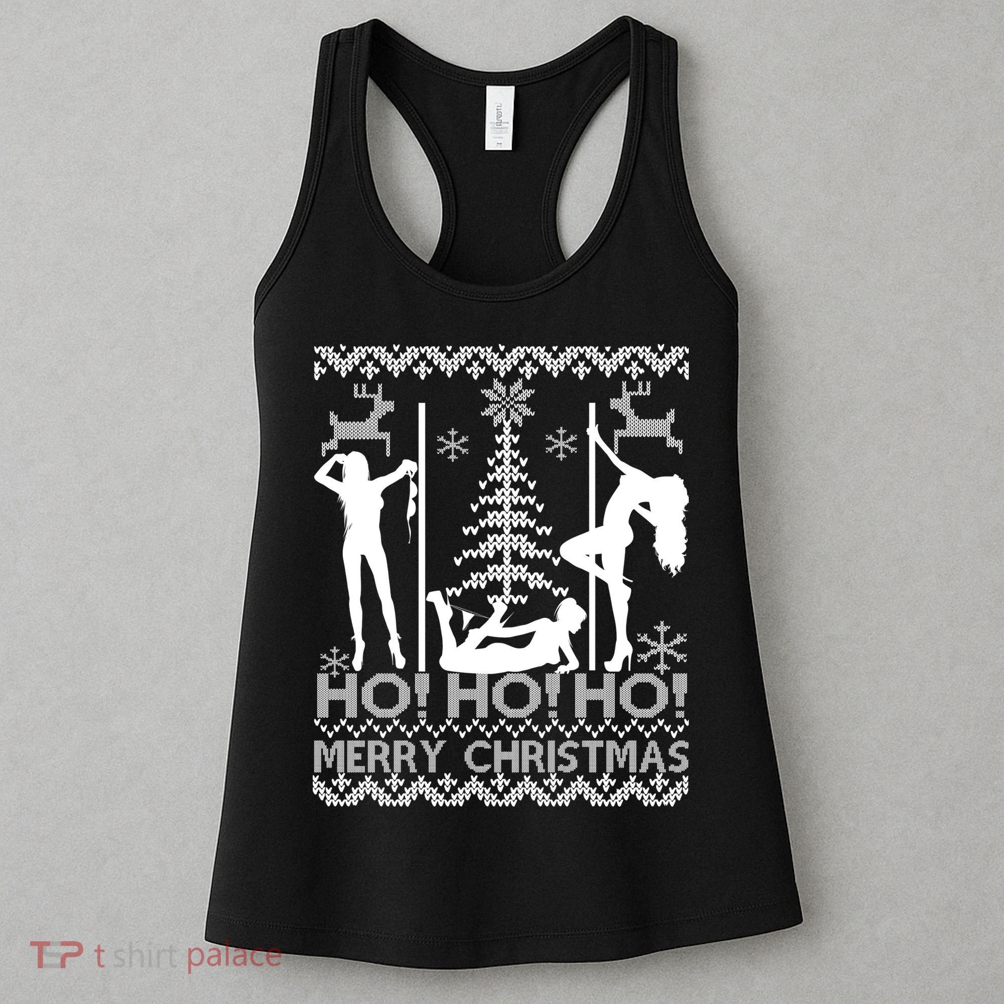 Ho Ho Ho Strippers X-Mas Ugly Christmas Sweater Women's Tank Top