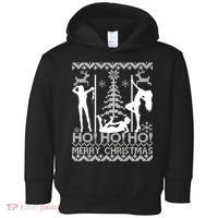 Ho Ho Ho Strippers X-Mas Ugly Christmas Sweater Toddler Hoodie thumb 0