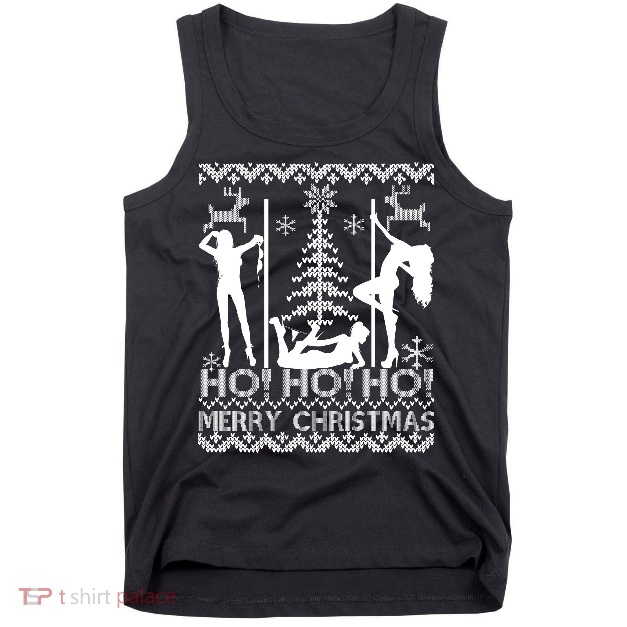 Ho Ho Ho Strippers X-Mas Ugly Christmas Sweater Tank Top