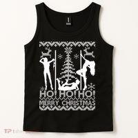 Ho Ho Ho Strippers X-Mas Ugly Christmas Sweater Tank Top thumb 2
