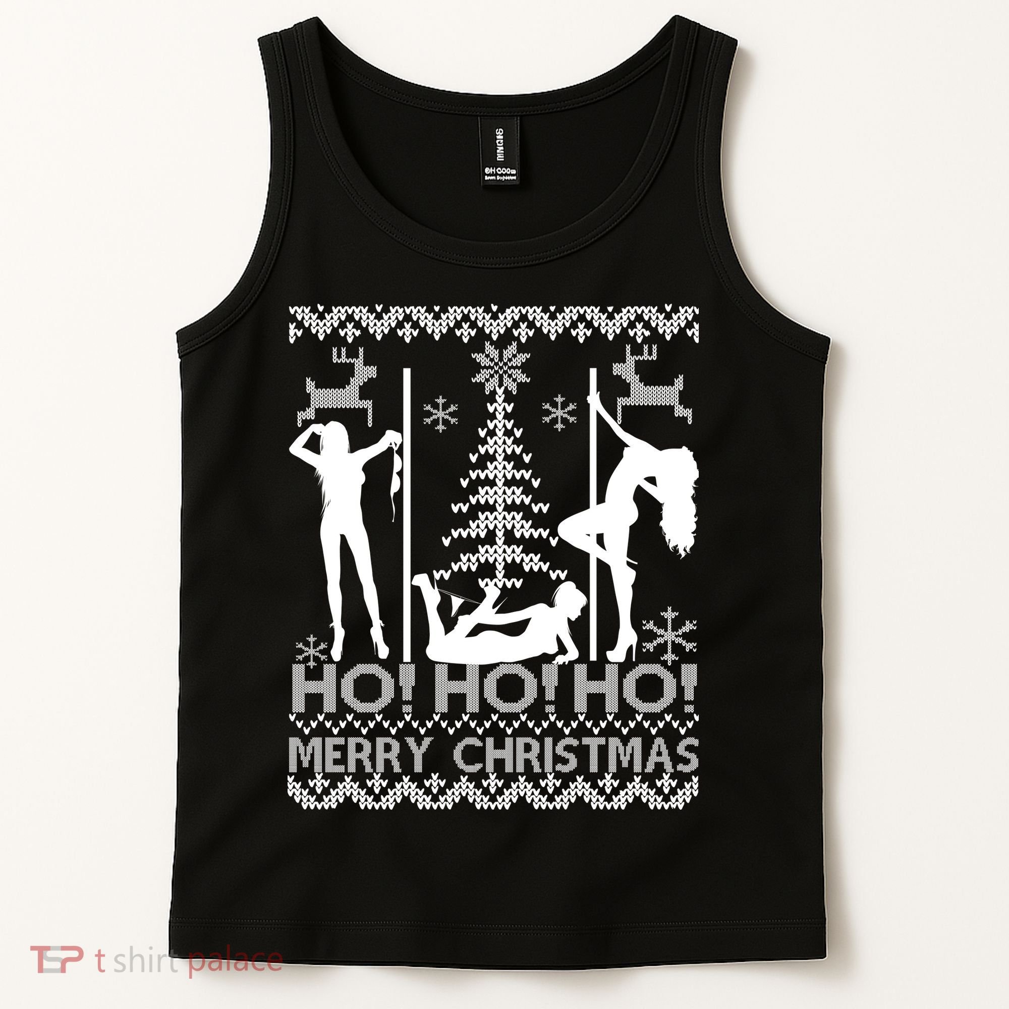 Ho Ho Ho Strippers X-Mas Ugly Christmas Sweater Tank Top