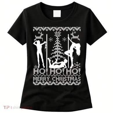 Ho Ho Ho Strippers X-Mas Ugly Christmas Sweater Women's T-Shirt