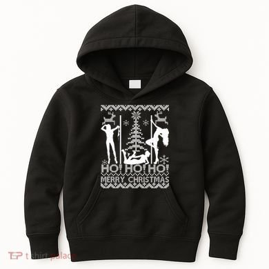 Ho Ho Ho Strippers X-Mas Ugly Christmas Sweater Kids Hoodie
