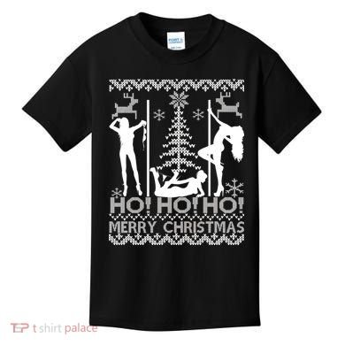 Ho Ho Ho Strippers X-Mas Ugly Christmas Sweater Kids T-Shirt